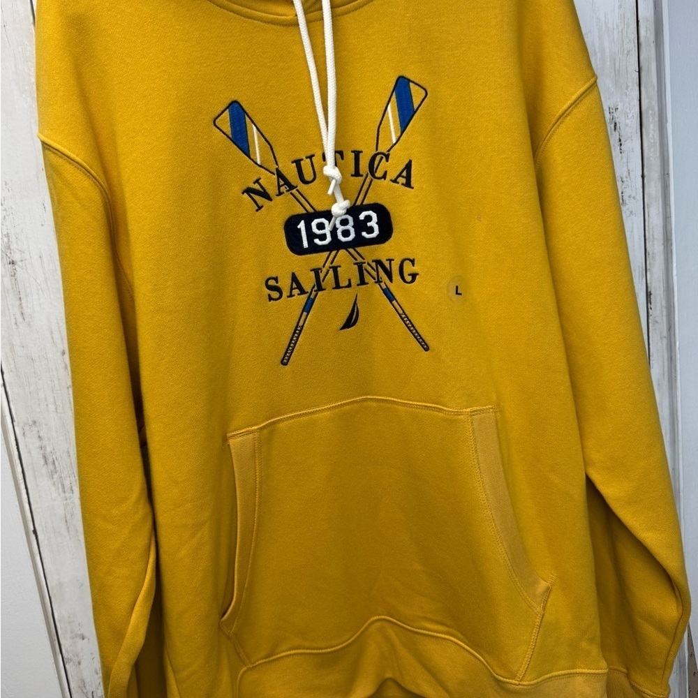 Nautica Yellow Sailing Hoodie for Men size Large